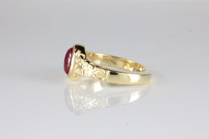 'Sostra' Victorian style Oval Ruby Cabochon Ring