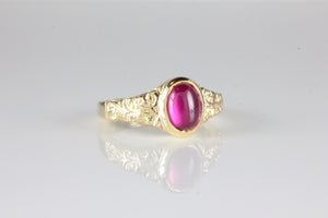 'Sostra' Victorian style Oval Ruby Cabochon Ring
