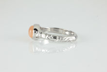 Load image into Gallery viewer, &#39;Odessos&#39; Georgian style Oval Peach Moonstone Cabochon Ring