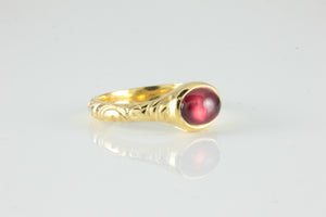 'Odessos' Georgian style Oval Garnet Cabochon Ring