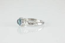 Load image into Gallery viewer, &#39;Narona&#39; Victorian style Round Aquamarine Cabochon Ring