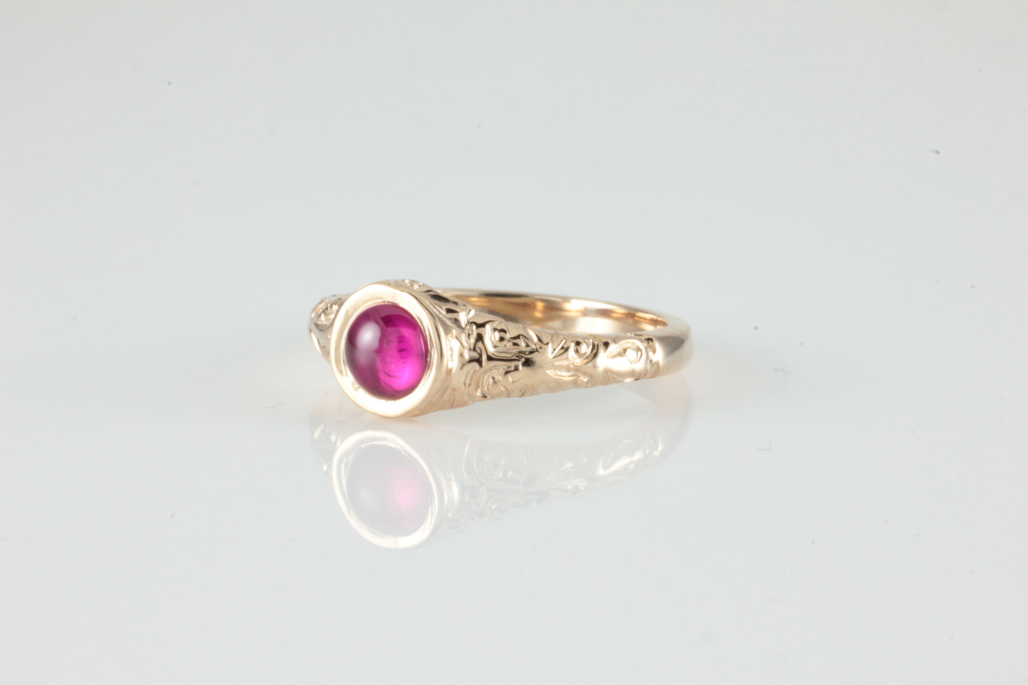 Engraved Ruby ring