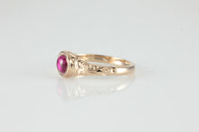 Load image into Gallery viewer, &#39;Narona&#39; Victorian style Round Ruby Cabochon Ring