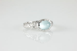 'Nida' Georgian style Oval Aquamarine Ring by Ruben König Jewellery