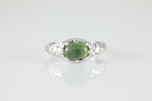Load image into Gallery viewer, &#39;Nida&#39; Georgian style Oval Green Tourmaline Cabochon Ring