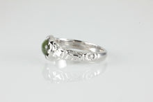 Load image into Gallery viewer, &#39;Nida&#39; Georgian style Oval Green Tourmaline Cabochon Ring