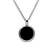 Load image into Gallery viewer, Onyx Disc in Silver Pendant