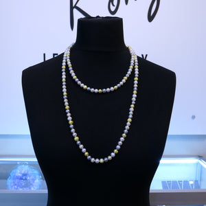 Grey, Yellow, Natural & Pink Pearls