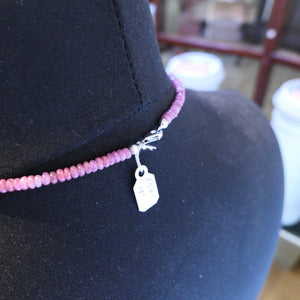 Ruby Rondelle Bead Necklace 18"