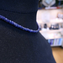 Load image into Gallery viewer, Sapphire Faceted Rondelle Bead Necklace 18&quot;