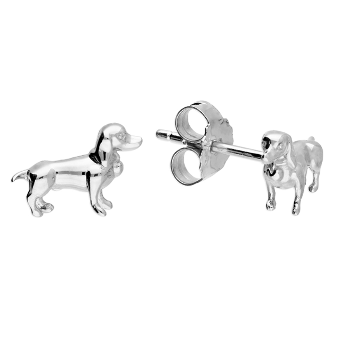 Miniature Dachshund Earring studs Sterling Silver