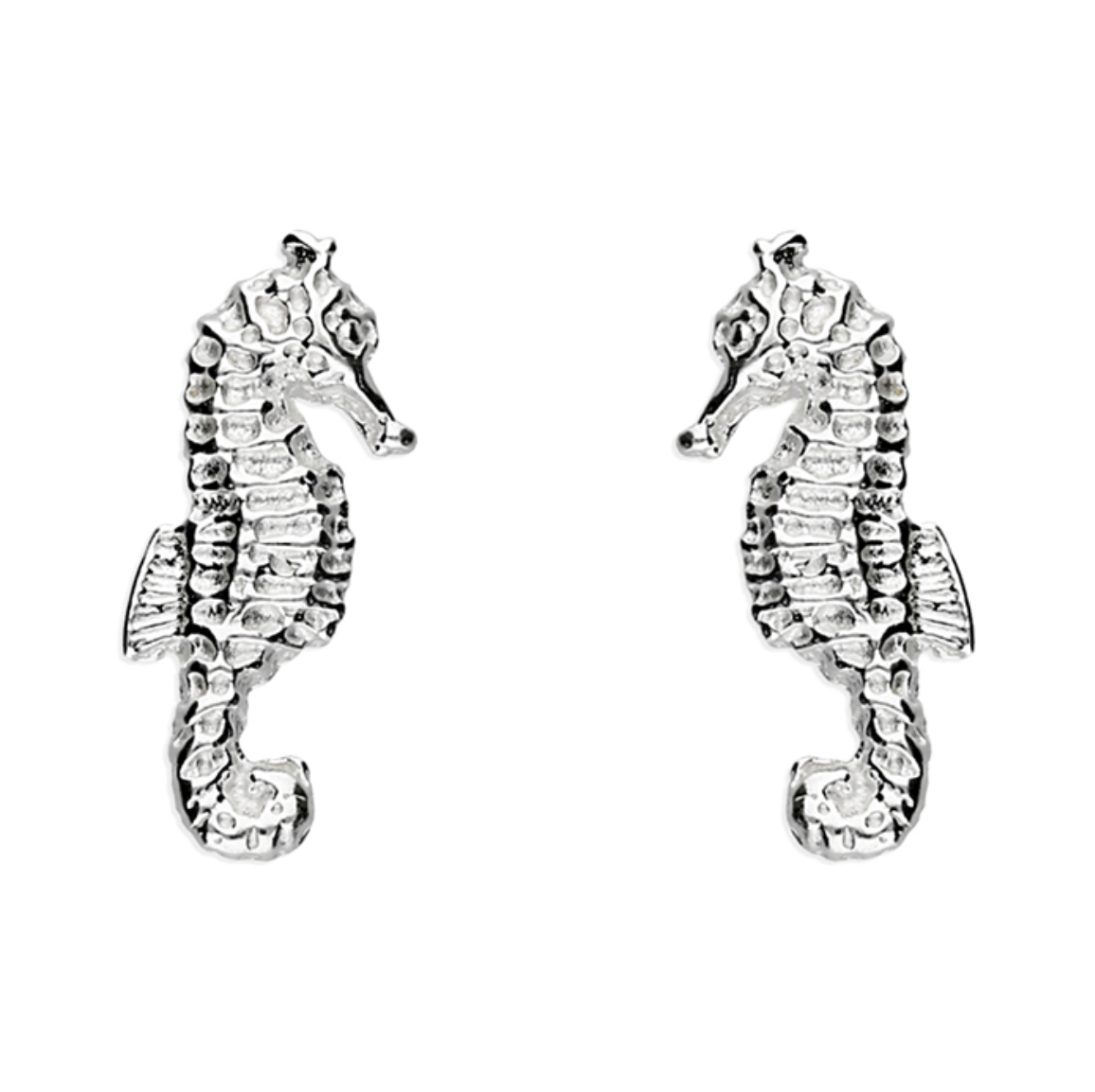 Tiny Seahorse Stud Earrings Sterling Silver