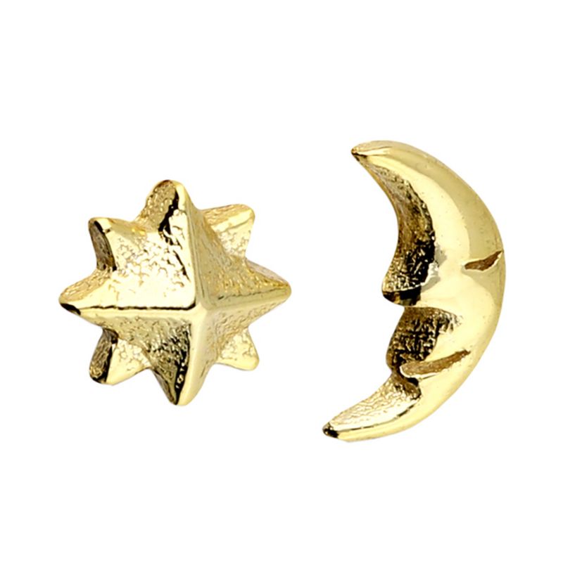 Moon & Star Celestial Stud Earrings