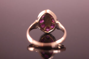 Antique c.1850's Ruby and Diamond Victorian Ring in 9ct Yellow Gold