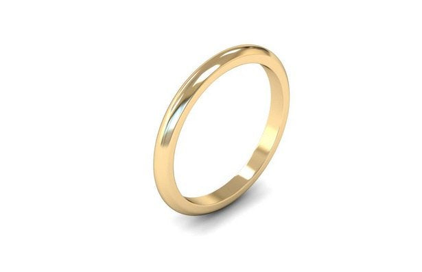 18ct 2mm 'D' Profile Wedding Band in Yellow Gold