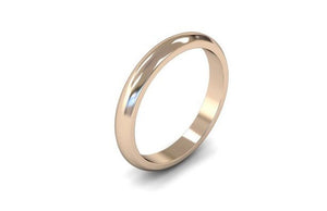 18ct 3mm 'D' Profile Wedding Band in Rose Gold