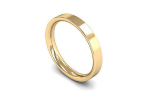 18ct 3mm Flat Wedding Band in Yellow Gold