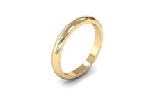 Load image into Gallery viewer, Yellow Gold 2.5mm Domed or &#39;D&#39; Profile &#39;D&#39; Section Wedding band wedding Ring