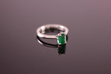 Load image into Gallery viewer, Emerald Cut Emerald Palladium Engagement Ring