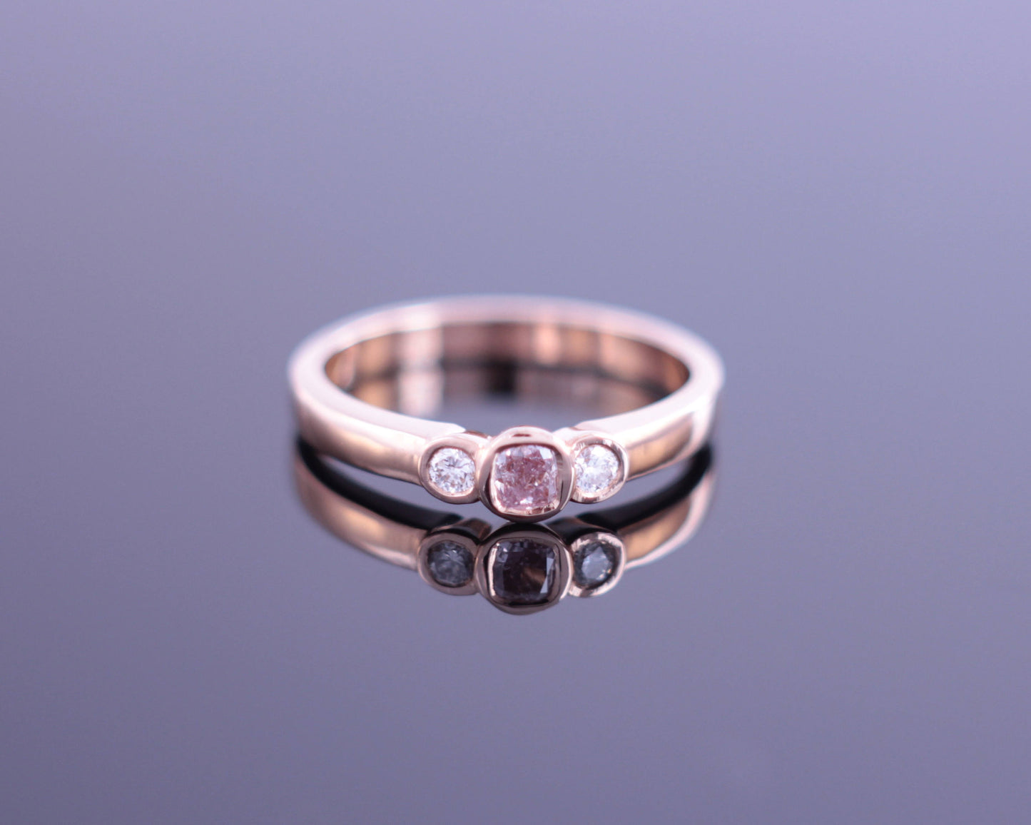 Natural Pink Diamond Engagement ring 18ct Rose Gold