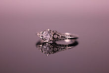 Load image into Gallery viewer, Platinum Engagement Ring Art Deco Design with Milgrain detail