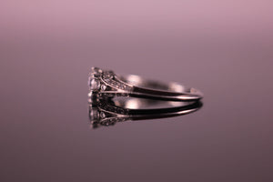Platinum Engagement Ring Art Deco Design Side View