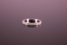 Load image into Gallery viewer, Platinum Half Eternity Ring 1.8mm wide Round Brilliant Diamonds 0.17tcw micro Pave Milgrain