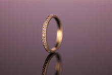 Load image into Gallery viewer, 18ct Yellow Gold Pave Millegrain Diamond Half Eternity Ring 1.8mm wide 0.17tcw
