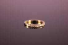 Load image into Gallery viewer, 18k Yellow Gold Pave Millegrain Diamond Half ET Ring 1.8mm wide 0.17tcw
