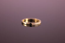 Load image into Gallery viewer, 18ct Yellow Gold Pave Millegrain Diamond Half Eternity Ring 1.8mm wide 0.17tcw