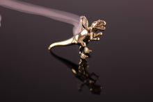 Load image into Gallery viewer, Sterling Silver Gold Plated Dinosaur Pendant T-Rex