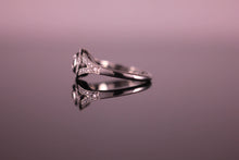 Load image into Gallery viewer, 0.50ct Diamond Halo Art Deco style Ring G VS1 GIA Certificated