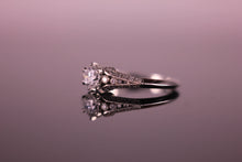 Load image into Gallery viewer, Platinum Engagement Ring Art Deco Design Knife Edge shank