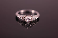 Load image into Gallery viewer, Platinum Engagement Ring Art Deco Design
