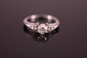 Platinum Engagement Ring Art Deco Design