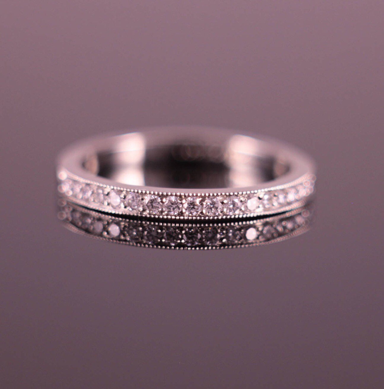 Micro pave wedding band on sale platinum