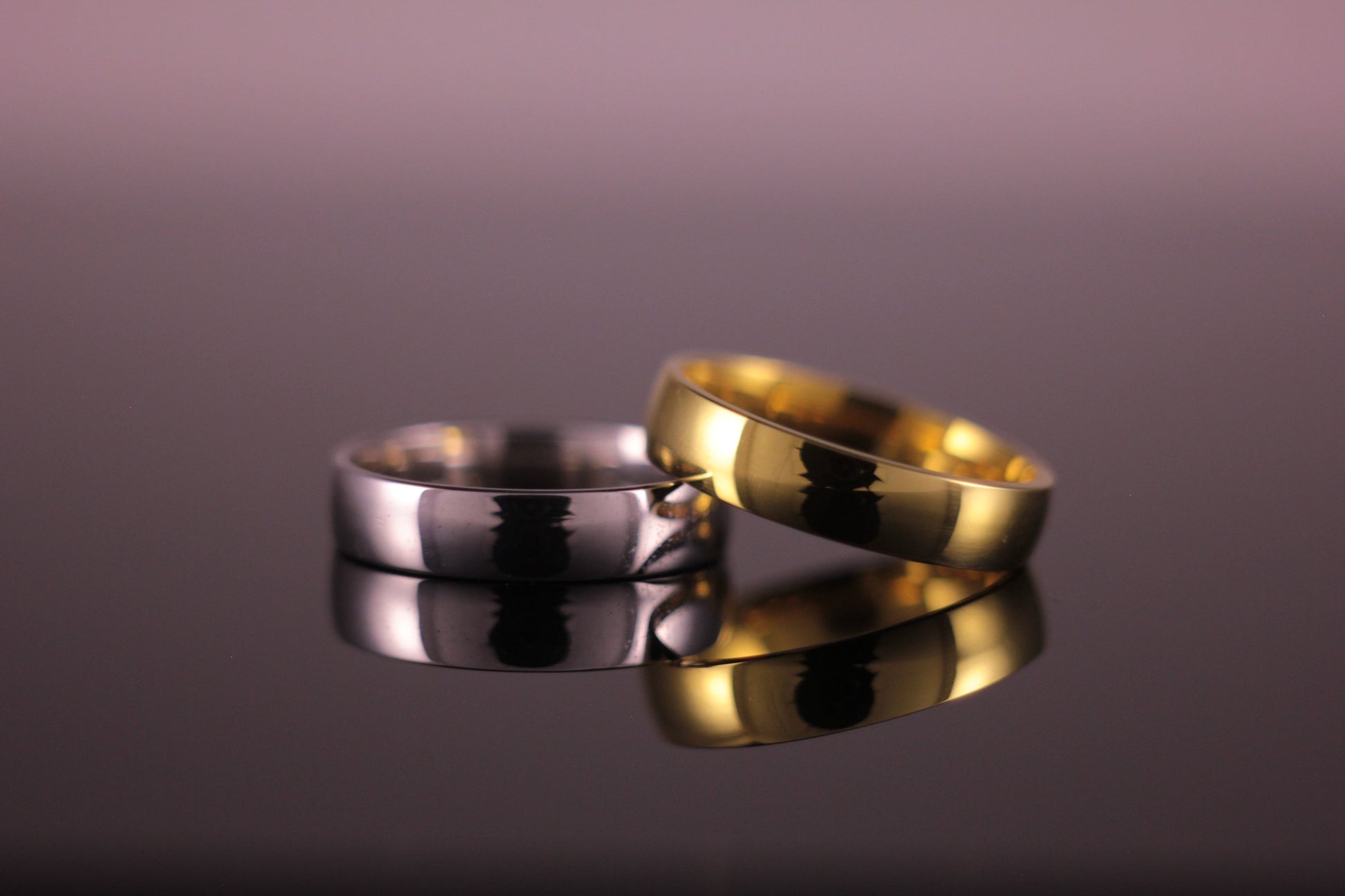5mm 'D' Profile Wedding Band in 18ct Yellow & White Gold