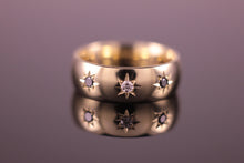 Load image into Gallery viewer, Victorian style Black &amp; White Diamond Star Set Ring 7mm