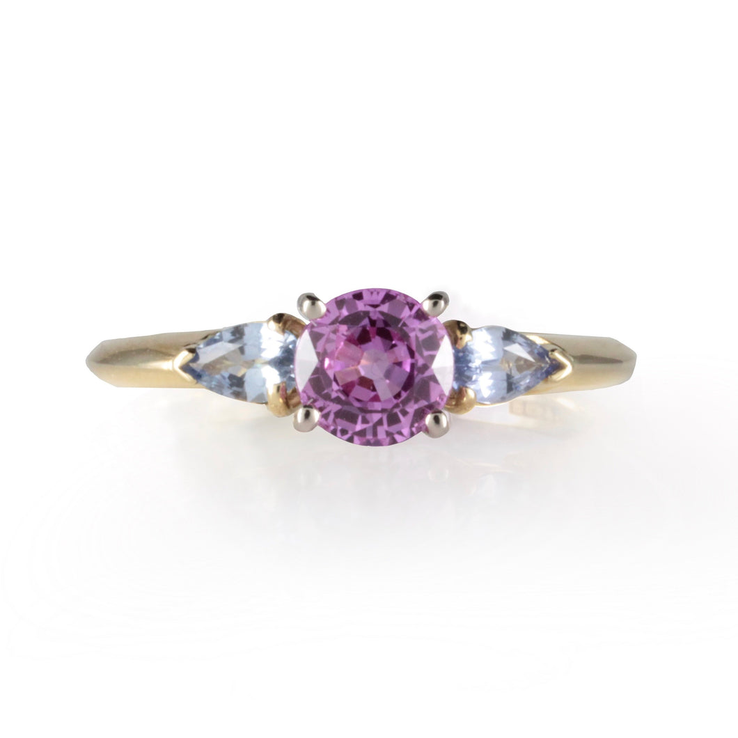Pink & Blue Sapphire Engagement ring