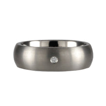 Load image into Gallery viewer, 6mm Titanium Band with one 1.5mm Flush set Diamond