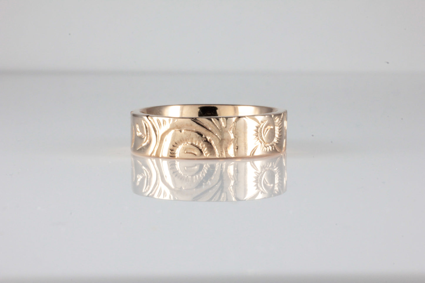 Floral Engraved Victorian Style Band in 18ct Rose Gold
