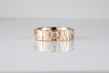 Load image into Gallery viewer, Floral Engraved Victorian Style Band in 18ct Rose Gold