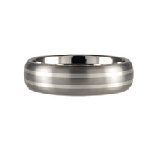 Load image into Gallery viewer, 5mm Titanium Band with Double Silver Inlay Satin Finish