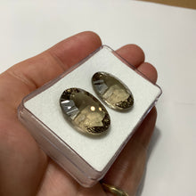 Load image into Gallery viewer, Pair of Oval Smokey Quartz Laser Cut Loose Stones 20x15mm