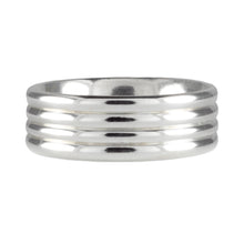 Load image into Gallery viewer, 8mm wide Band in 18ct White Gold with 3 Grooves