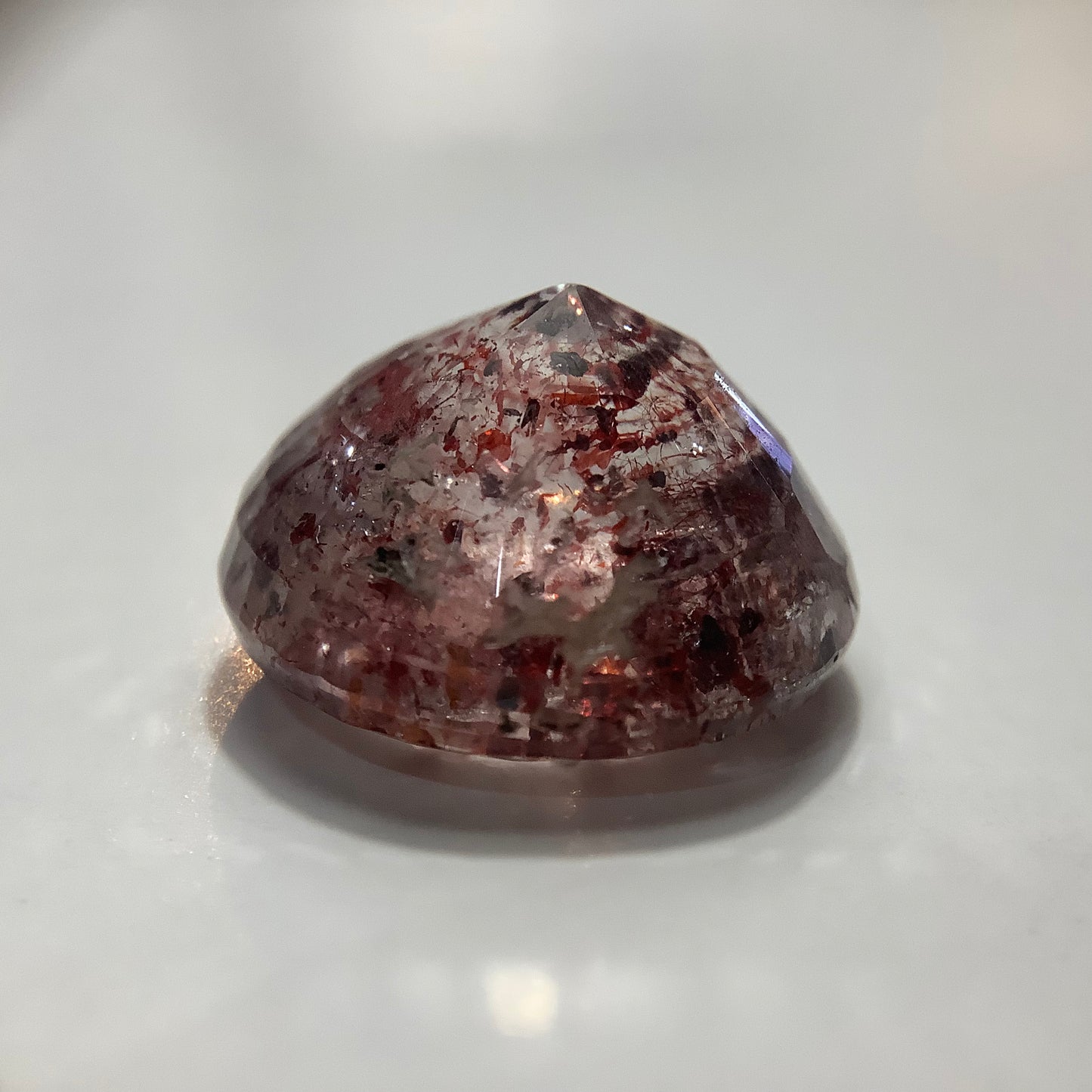 Round Faceted ‘Strawberry’ Quartz Loose Stone 12.2mm // 7.20ct