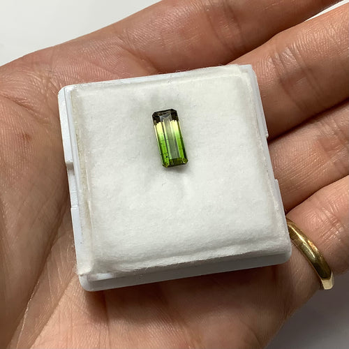 Bi-Colour 'Parti' Tourmaline 2.12ct Elongated Emerald Cut Loose Stone