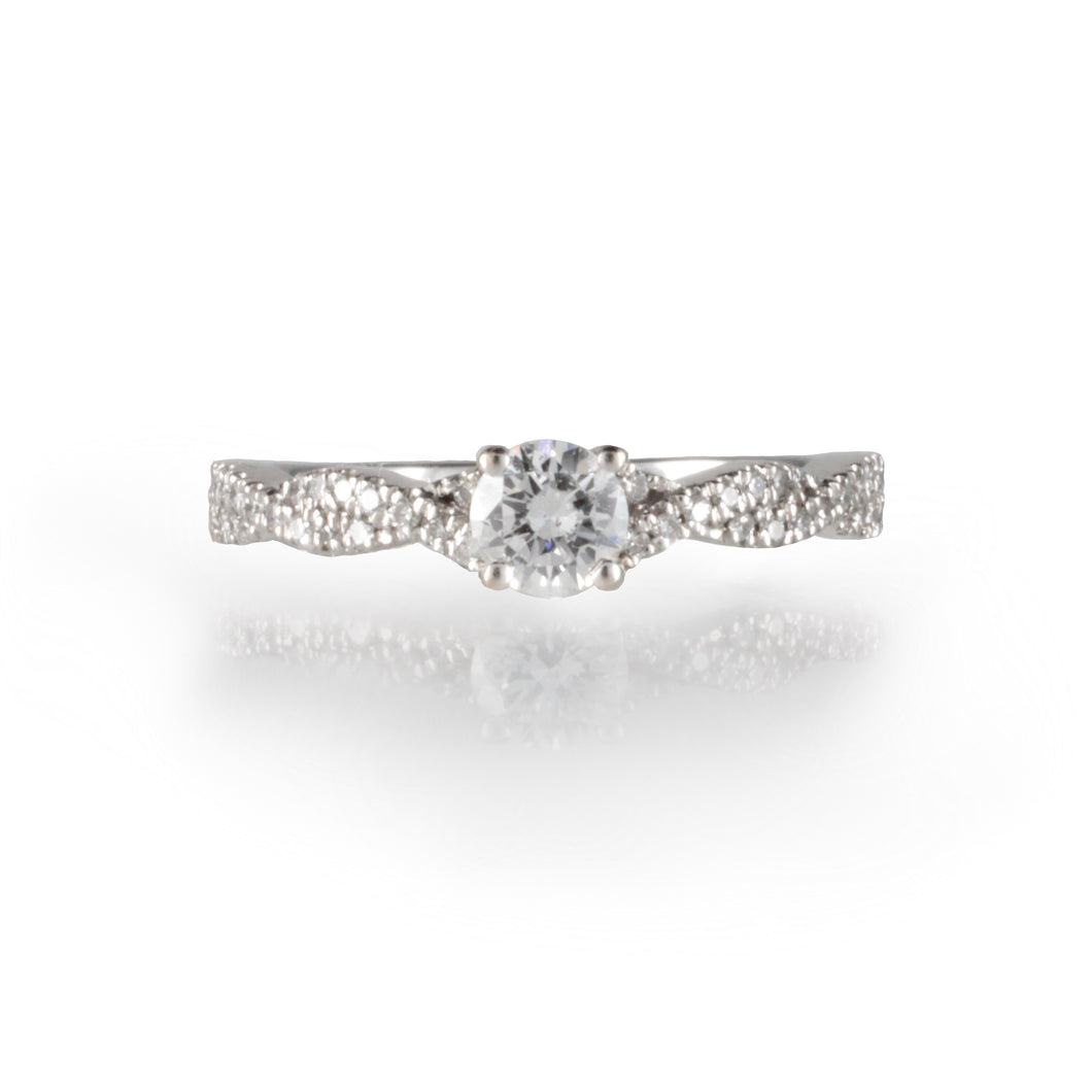 0.31ct Diamond Engagement Ring Twist design in 18ct White Gold