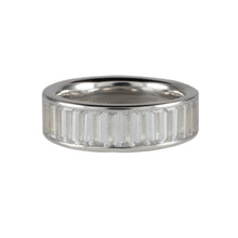 Load image into Gallery viewer, Platinum Half Eternity 2.00ct Ring Vertical Baguette Cut Diamonds Art Deco Style