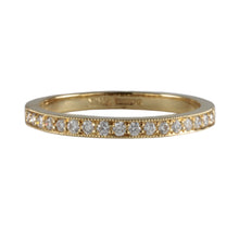 Load image into Gallery viewer, 18ct Yellow Gold Pave Milgrain Diamond Half Eternity Ring 1.8mm wide 0.17tcw